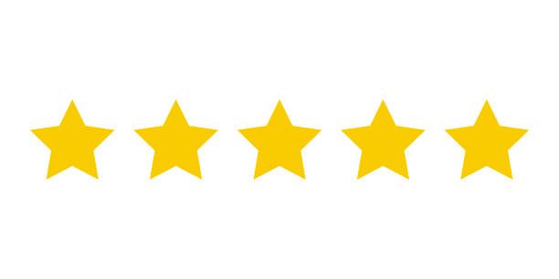 Five yellow stars customer product rating. Icon fow web applications and websites. EPS 10